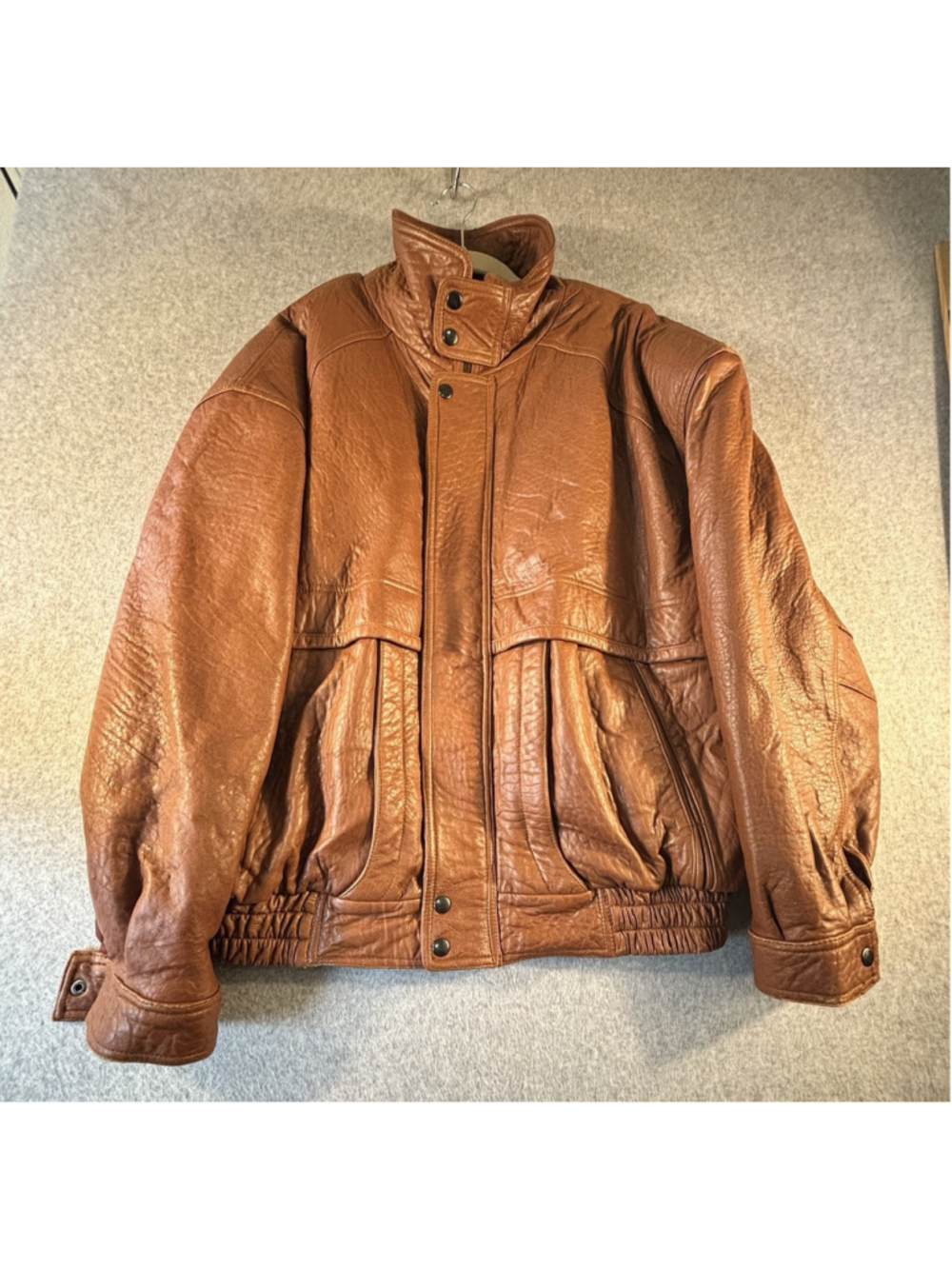 Vintage Deerskin Trading Post Brown Leather Bomber Jacket Men’s XL